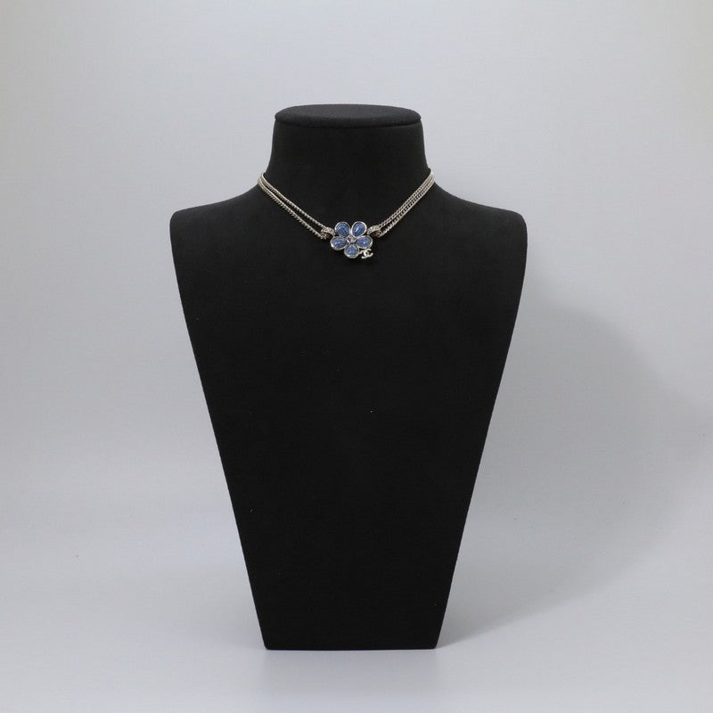18K Chanel Blue Camellia Diamond Choker Necklace