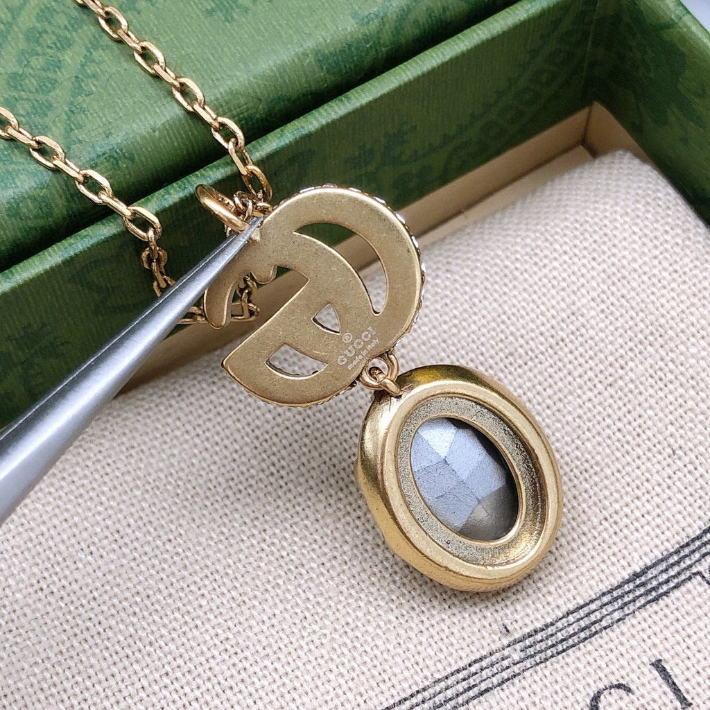 18K Gucci Crystal Necklace