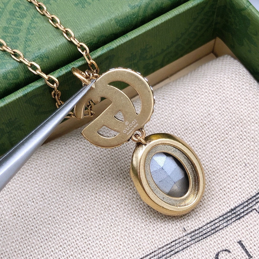 18K Gucci Crystal Necklace