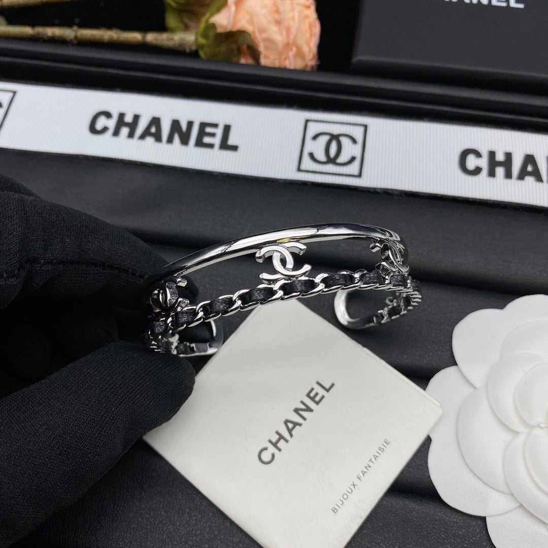 18K Chanel Crystals Open Bracelet