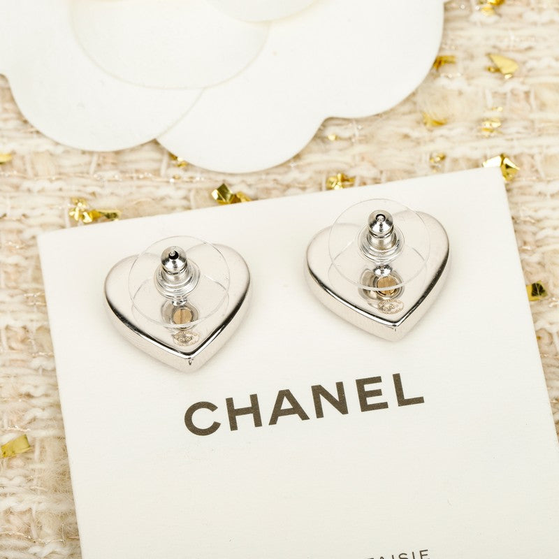 18K Chanel Diamond Heart Gold Earrings