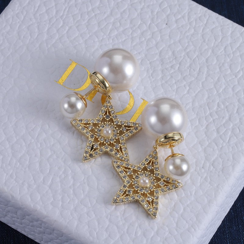 18K Dior Tribales Star Diamond Earrings