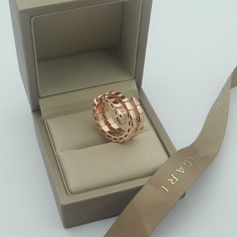 18K BVLGARI BV Serpenti Viper Demi Diamond Ring