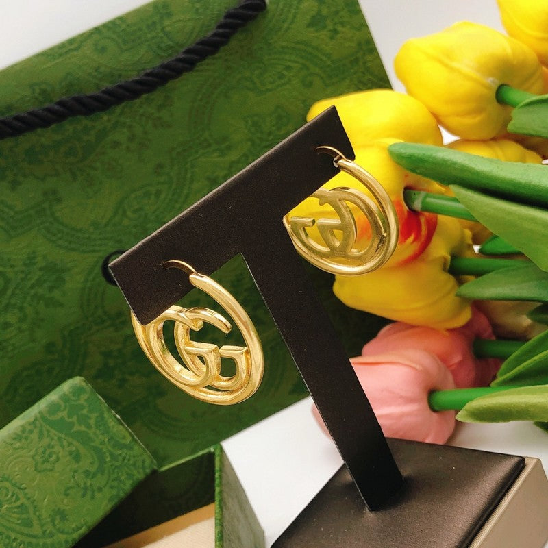 18K Gucci Big Gold Earrings