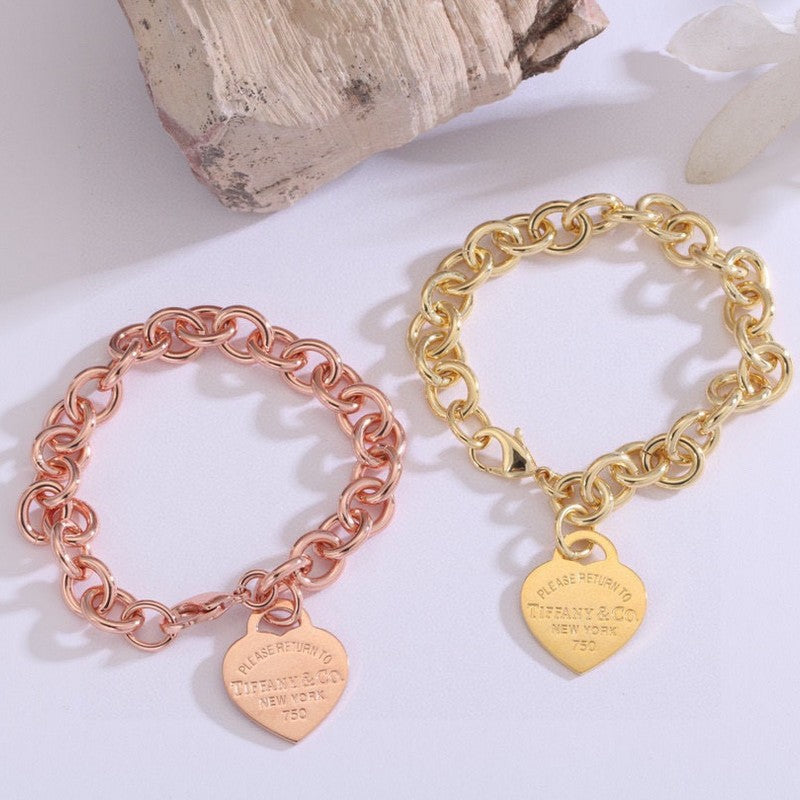 18K Tiffany Heart Tag Gold Bracelet