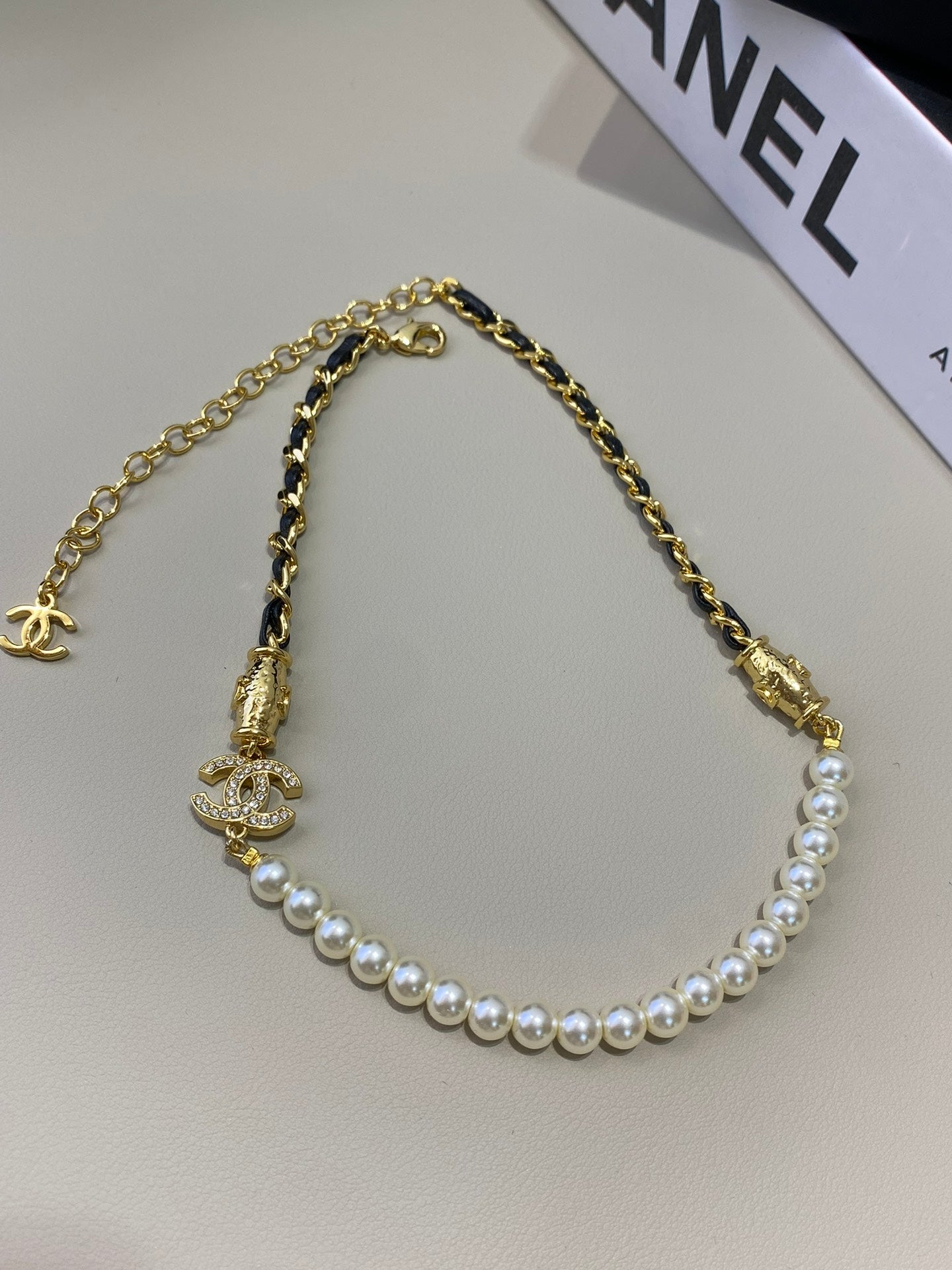 18K Chanel Pearl Chain Necklace