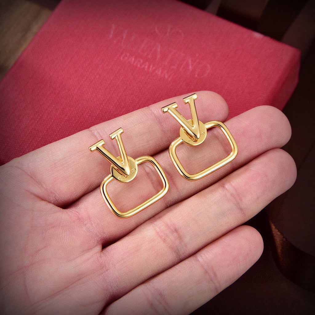 18K Valentino Vlogo Earrings