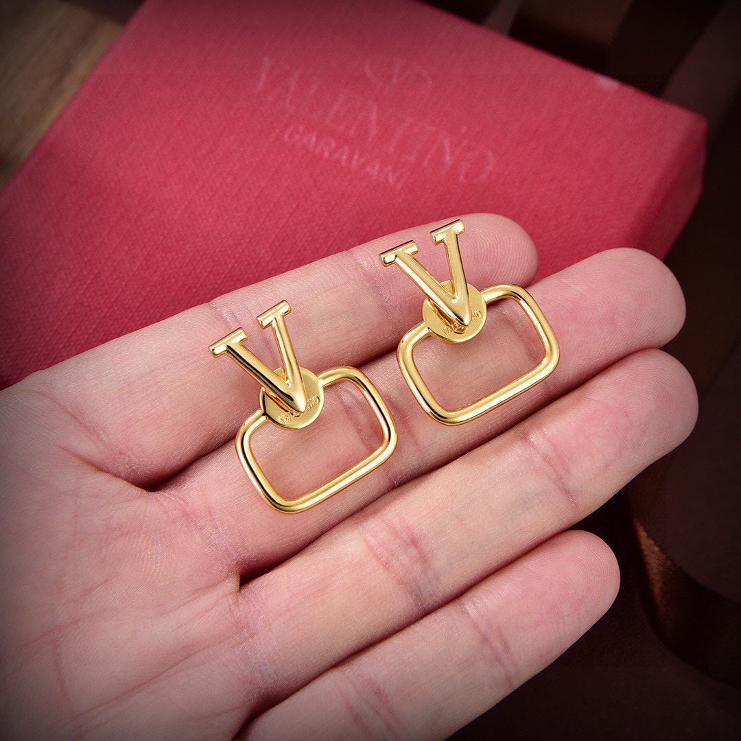 18K Valentino Vlogo Earrings