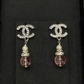 18K Chanel Pink Crystal Diamond Earrings