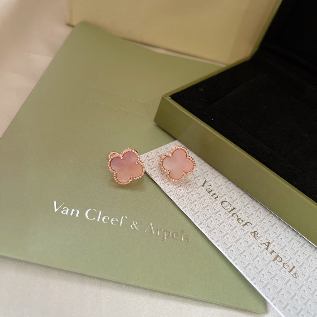 18K Van Cleef & Arpels Magic Alhambra Pink Opale Earrings