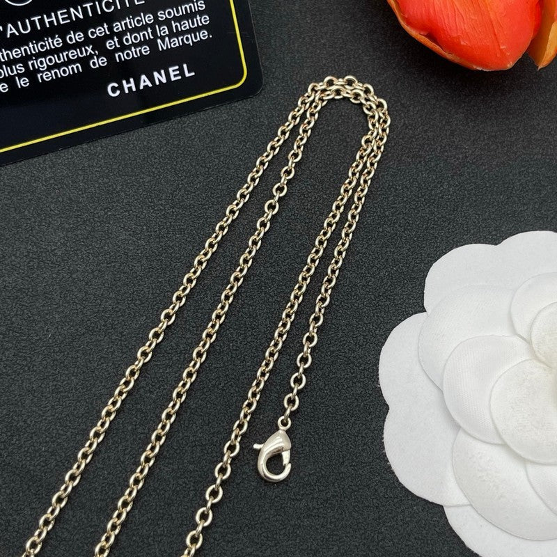18K Chanel Color Crystal Pearl Chain Necklace