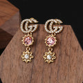18K Gucci Flower Crystal Earrings