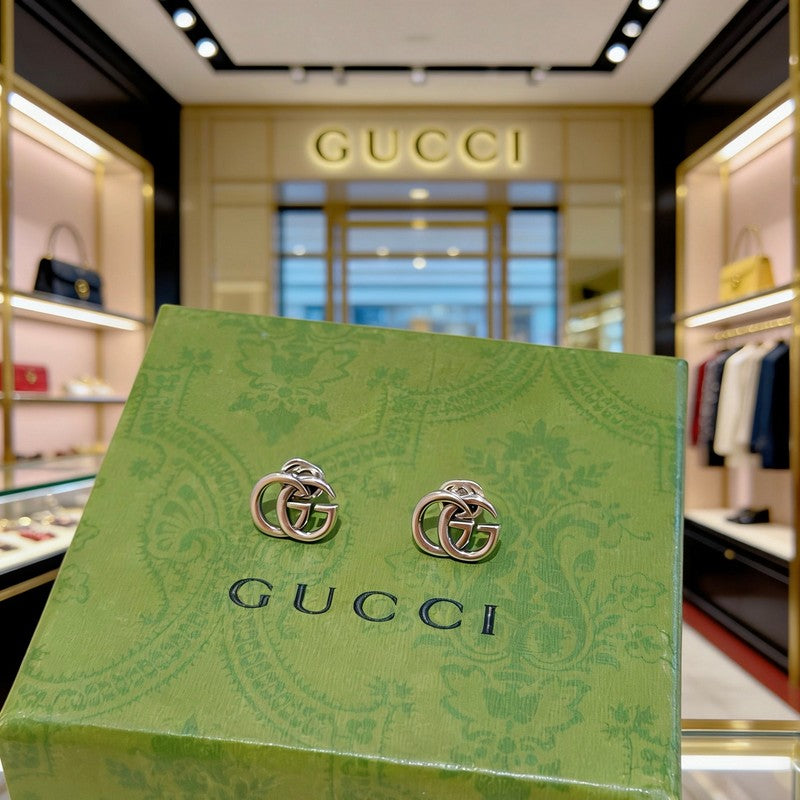 18K Gucci White Gold Earrings