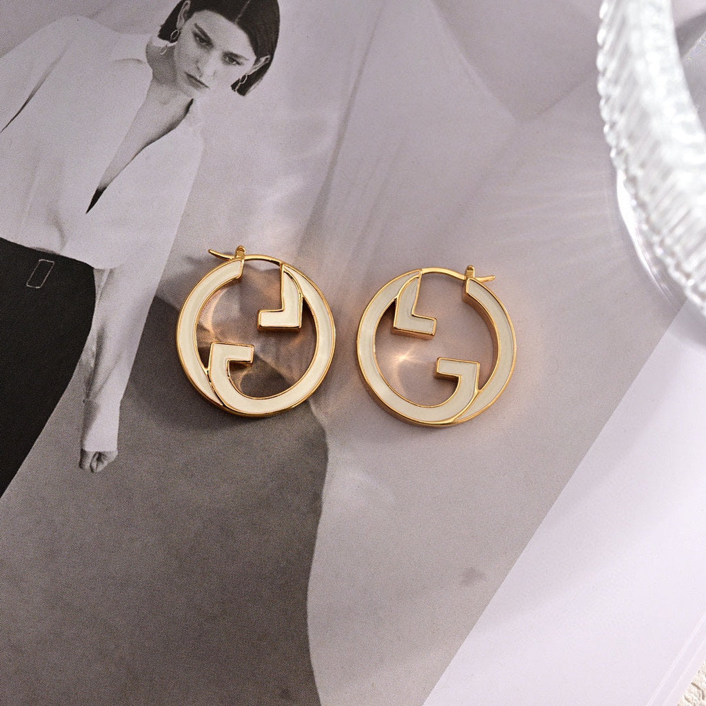 18K Gucci Pink Hollow Earrings