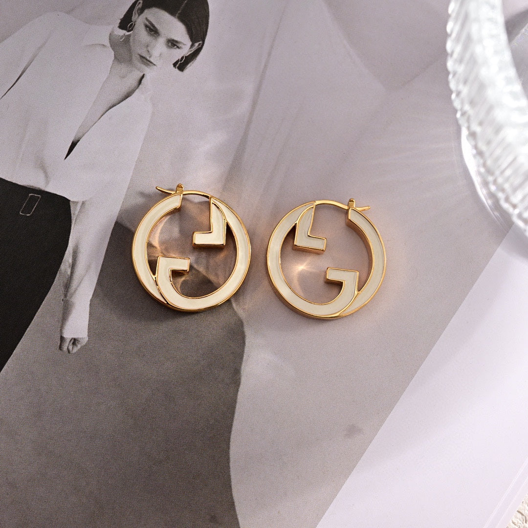 18K Gucci Pink Hollow Earrings