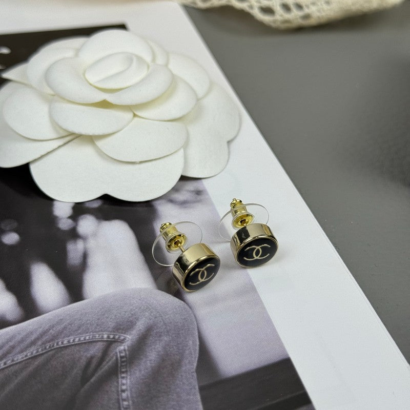 18K Chanel 25K Black Gold Earrings