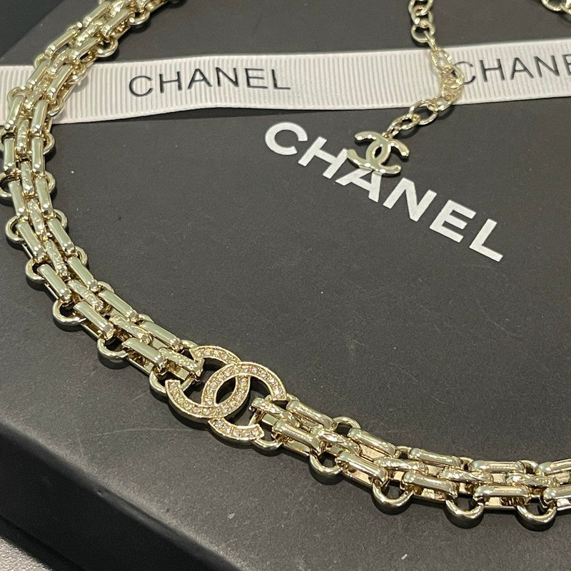 18K Chanel Pave Diamond Gold Necklace