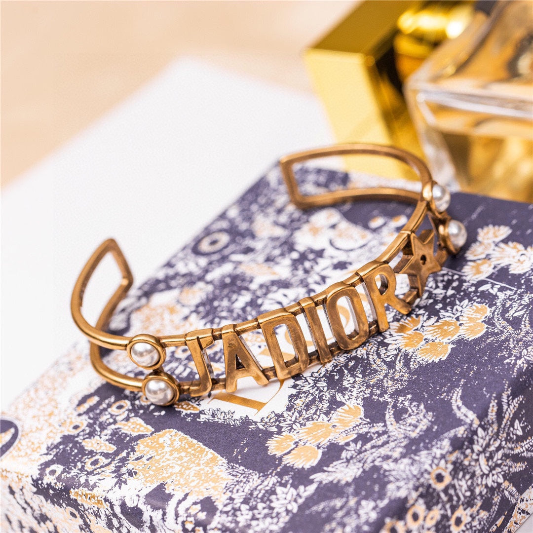 18K Dior J'Adior Pearls Open Cuff Bracelet