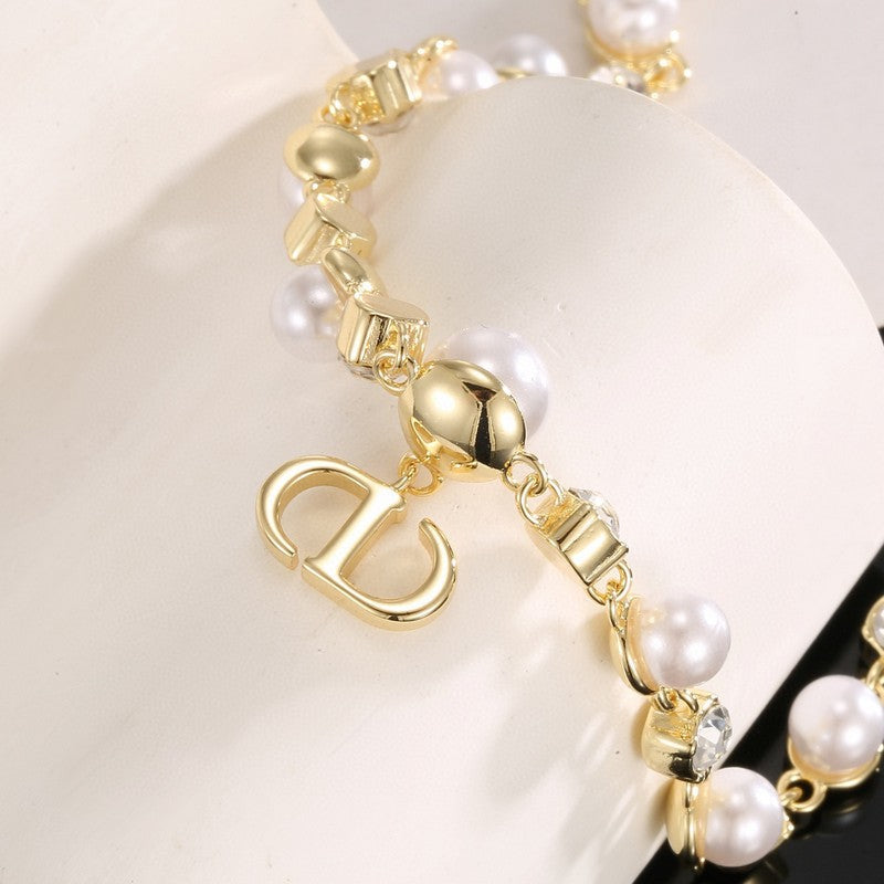 18K Dior Pearl Chain Necklace