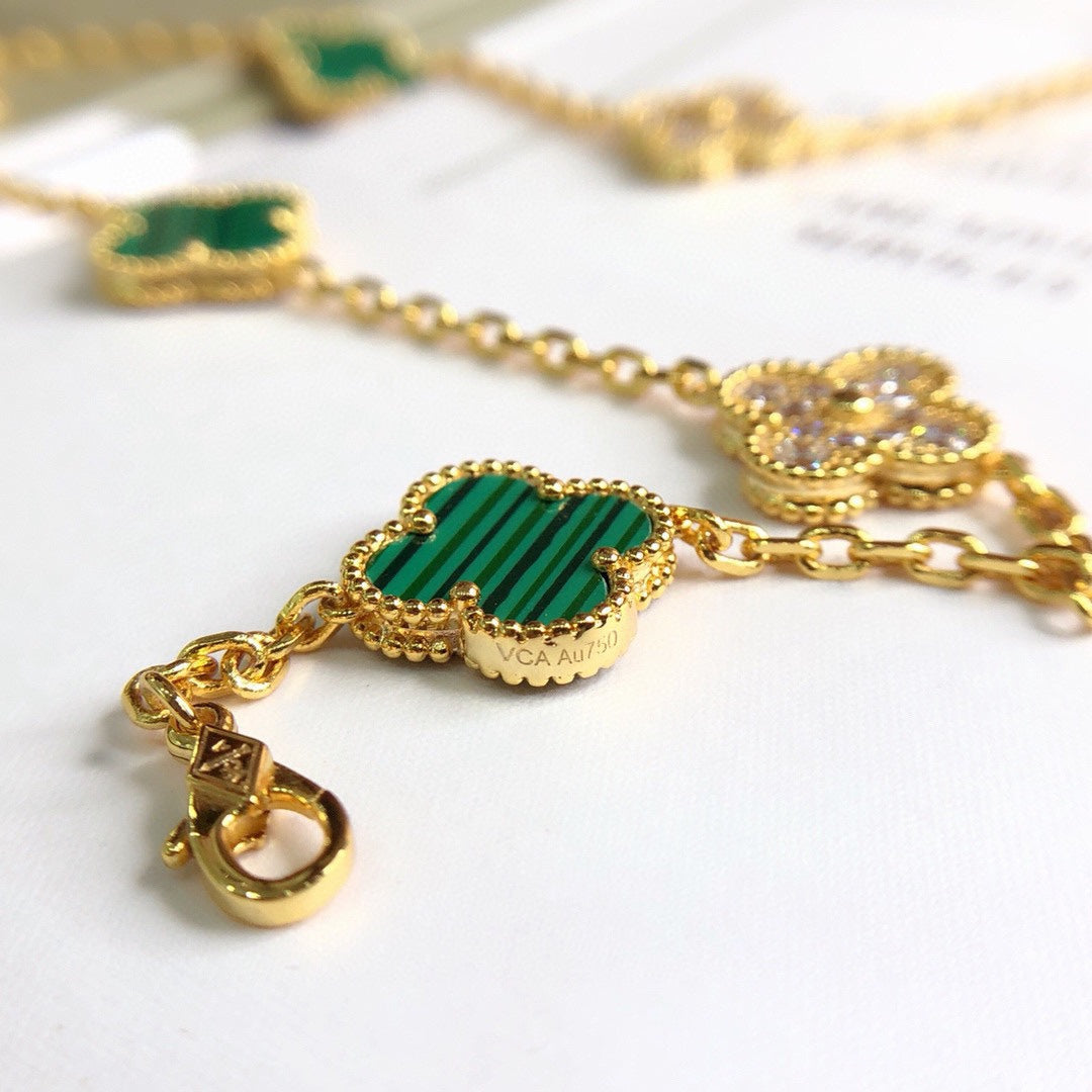 18K Van Cleef & Arpels Vintage Alhambra 20 Motifs Long Clover Necklace