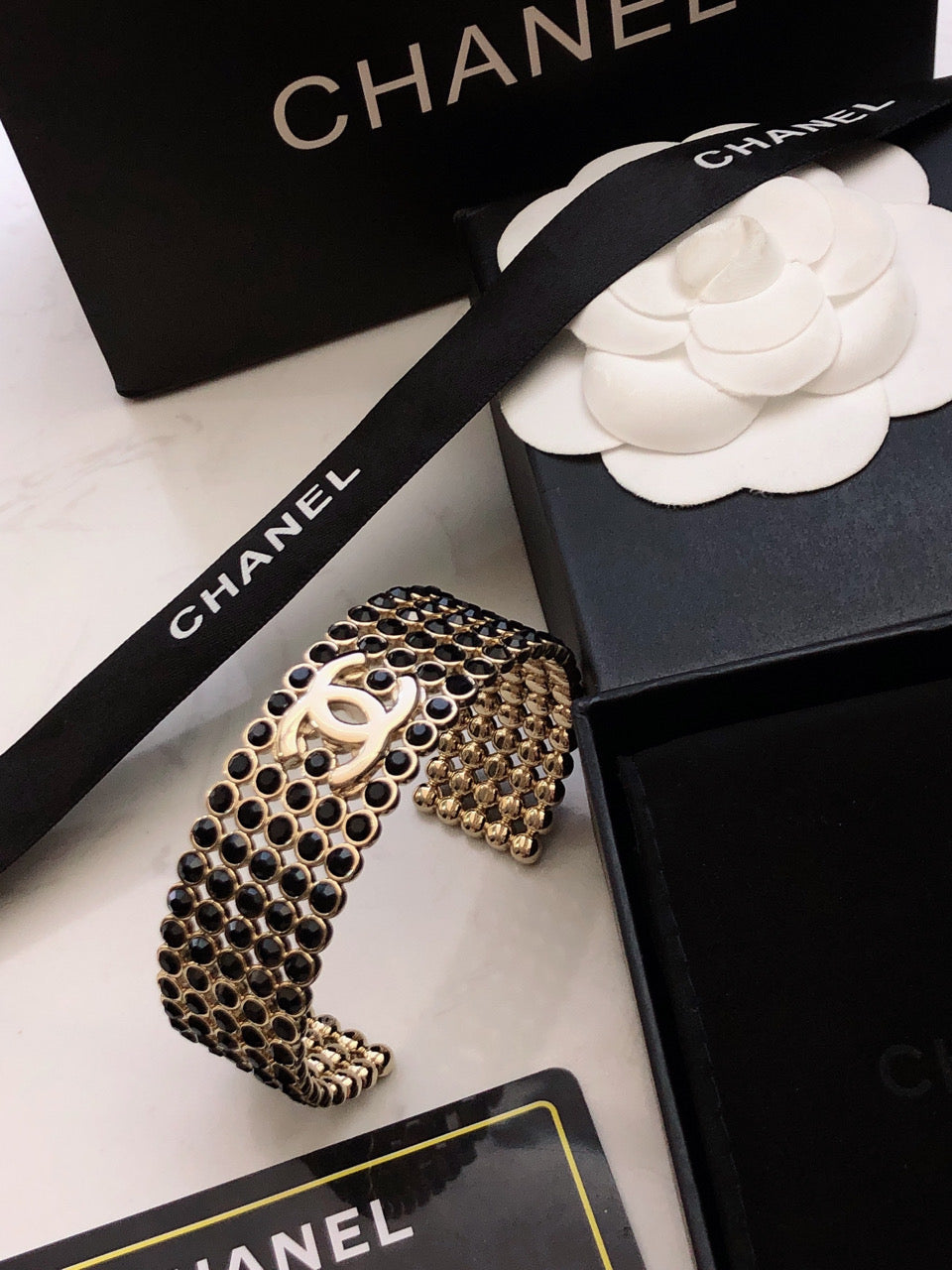 18K Chanel Black Cuff Bracelet