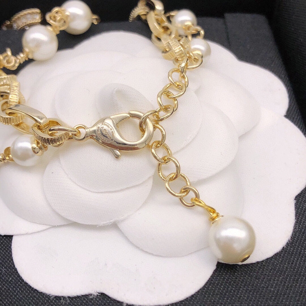 18K Chanel Pearl Chain Bracelet
