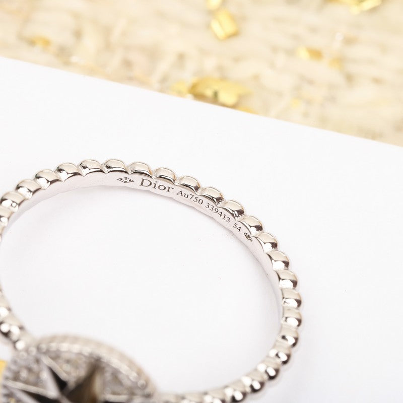 18K Dior Compass Diamond Gold Ring