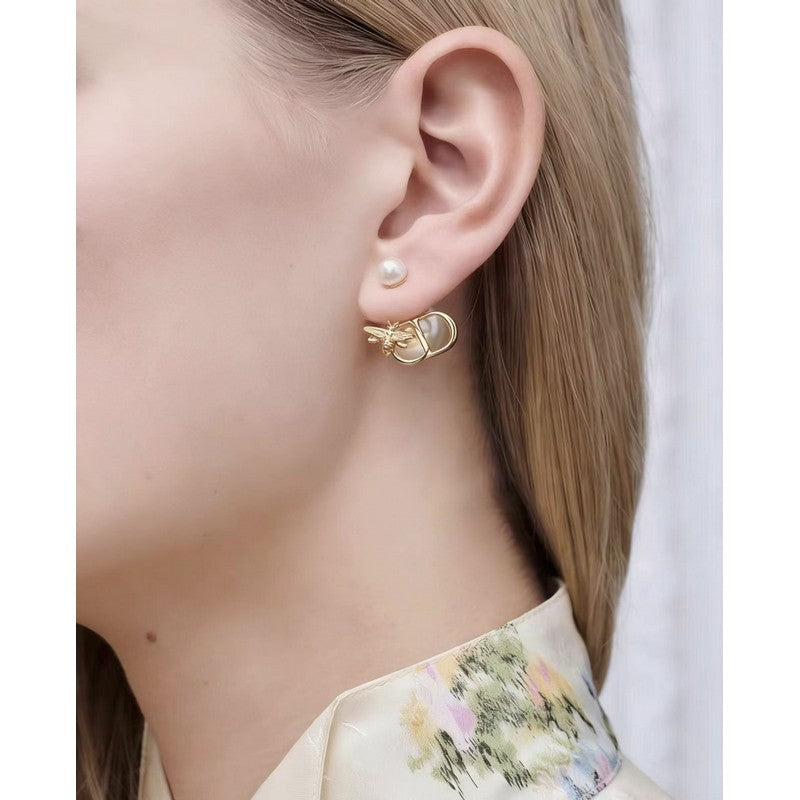 18K Dior Tribales Pearl Earrings