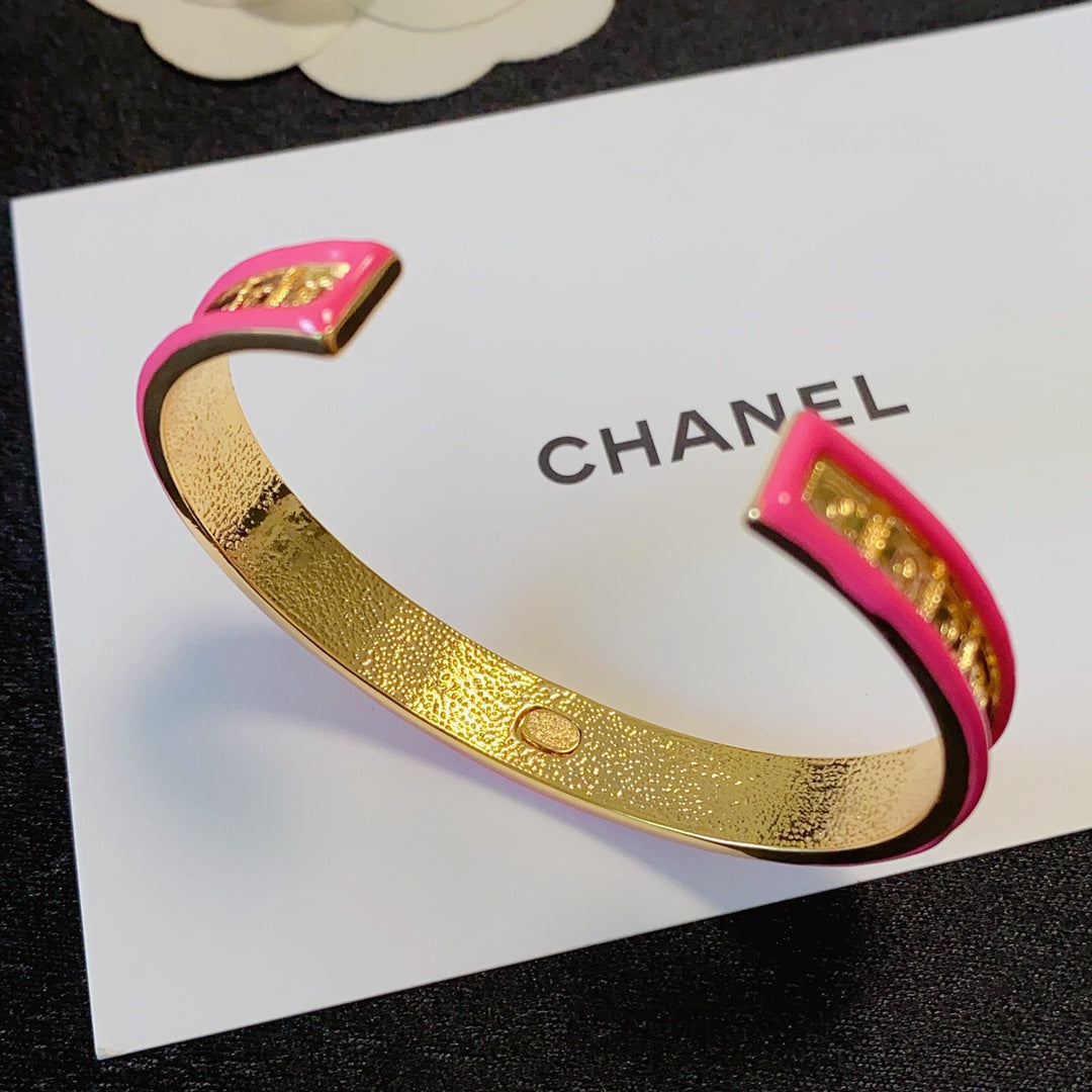 18K Chanel Pink Open Cuff Bracelet