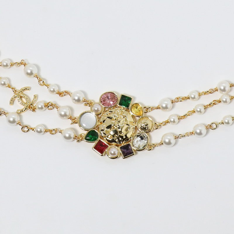 18K Chanel Color Crystal Long Pearl Necklace