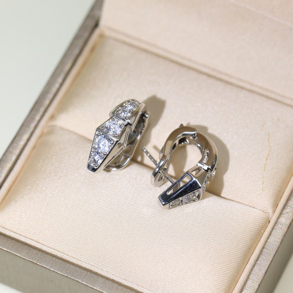 18K BVLGARI BV Serpenti Diamond Earrings