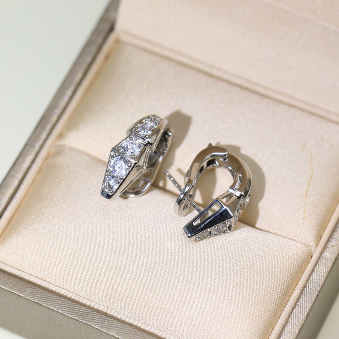 18K BVLGARI BV Serpenti Diamond Earrings