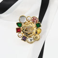 18K Chanel Color Crystal Flower Brooch