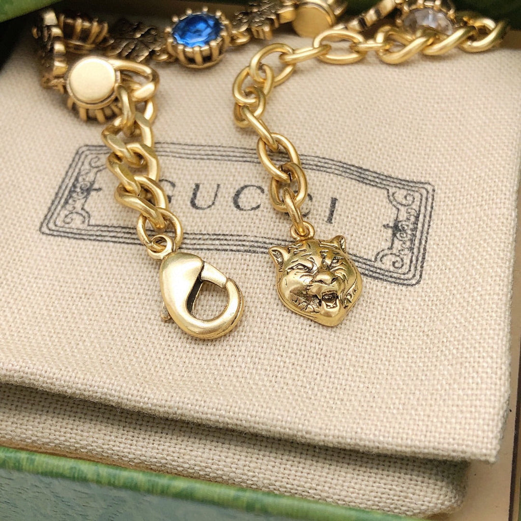 18K Gucci Interlocking G Crystals Bracelet