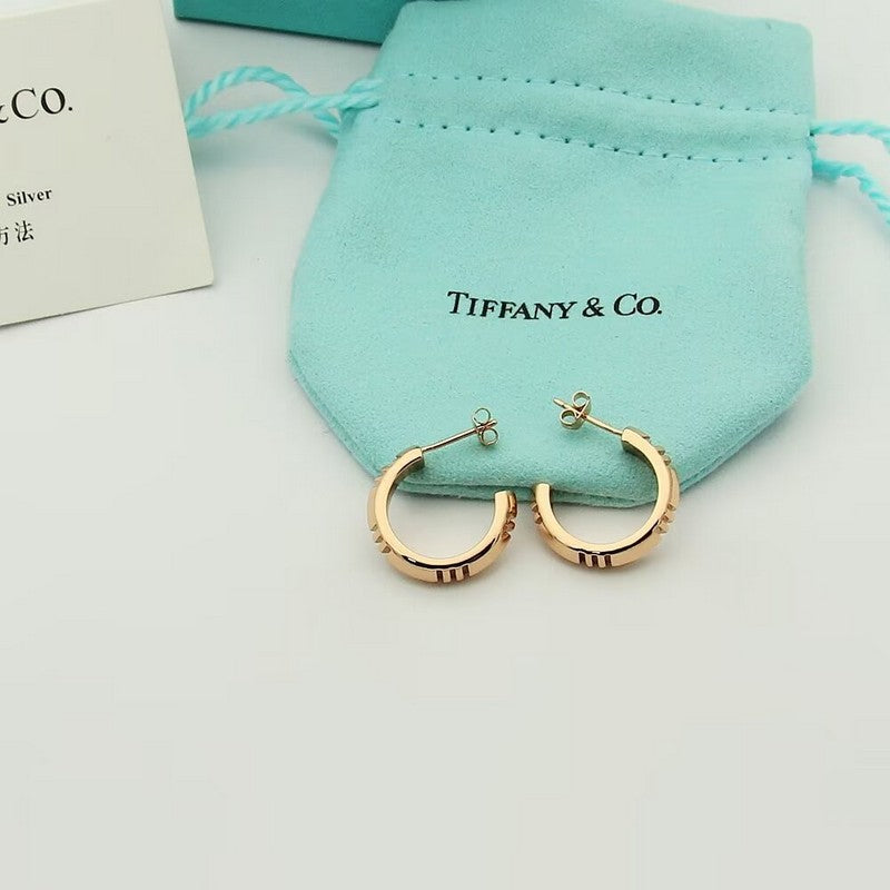 18K Tiffany Atlas X Hoop Earrings