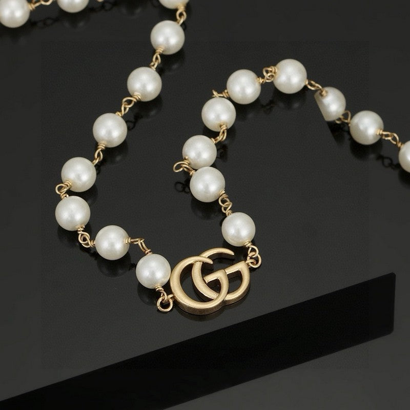 18K Gucci Pearl Necklace