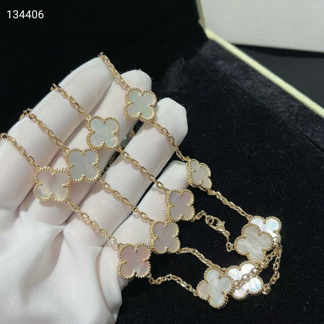 18K Van Cleef & Arpels Vintage Alhambra 20 Motifs Long Necklace