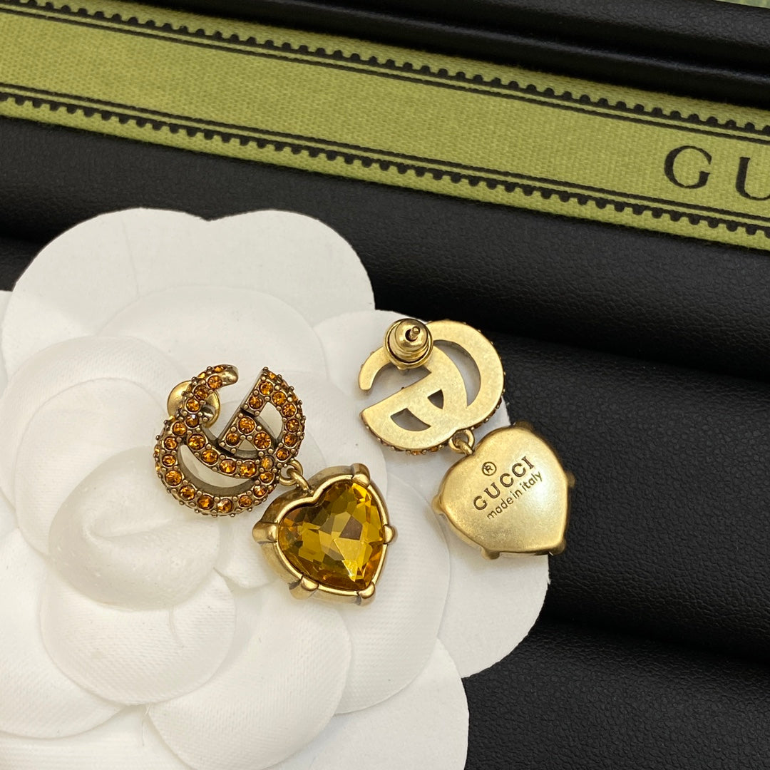 18K Gucci Yellow Crystal Earrings