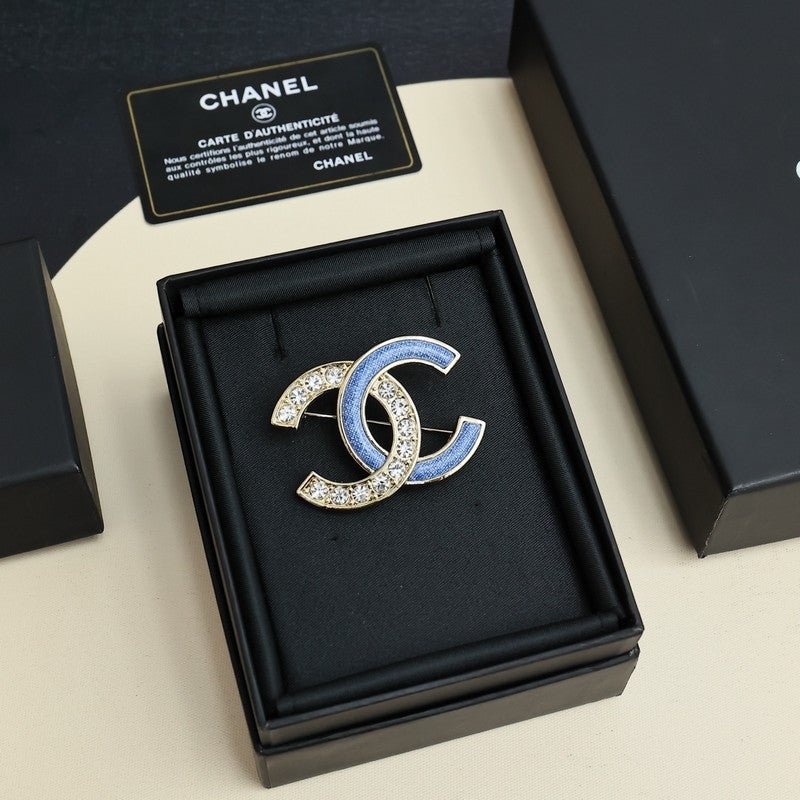 18K Chanel Sky Blue Diamond Brooch
