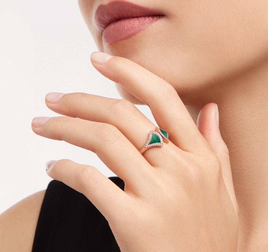 18K BVLGARI Divas' Dream Malachite Ring