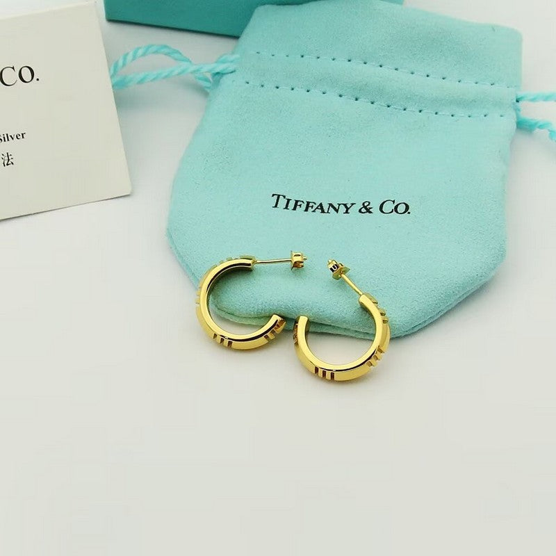 18K Tiffany Atlas X Hoop Earrings