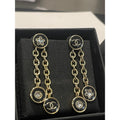 18K Chanel 25K Black Gold Chain Earrings