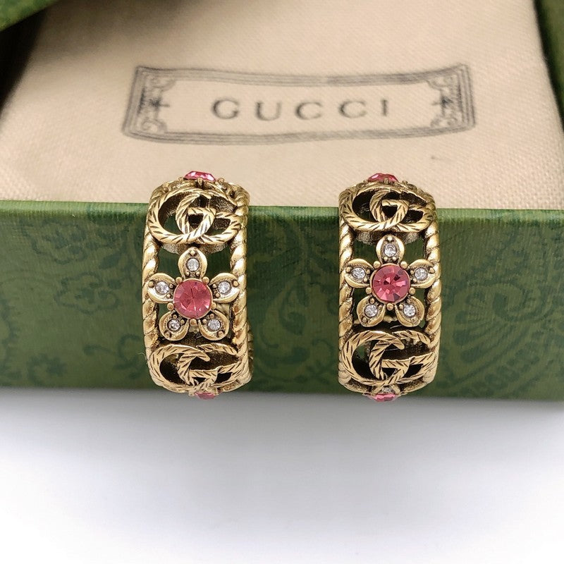 18K Gucci Pink Crystal Earrings