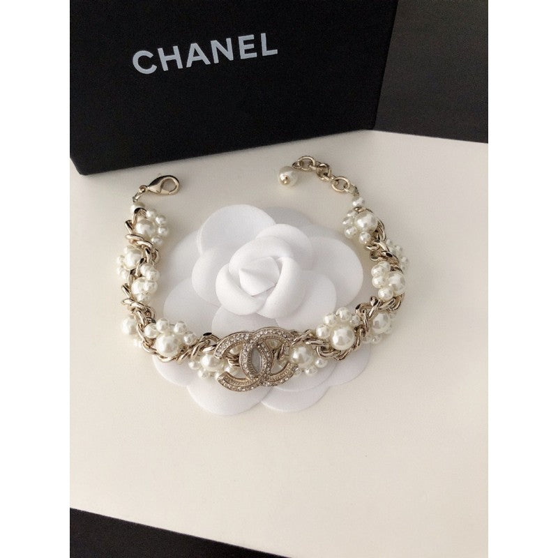 18K Chanel Pearl Braided Bracelet