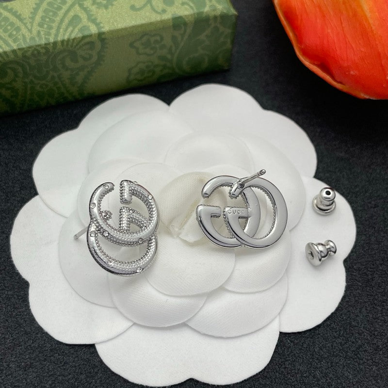 18K Gucci Pave Diamond Gold Earrings