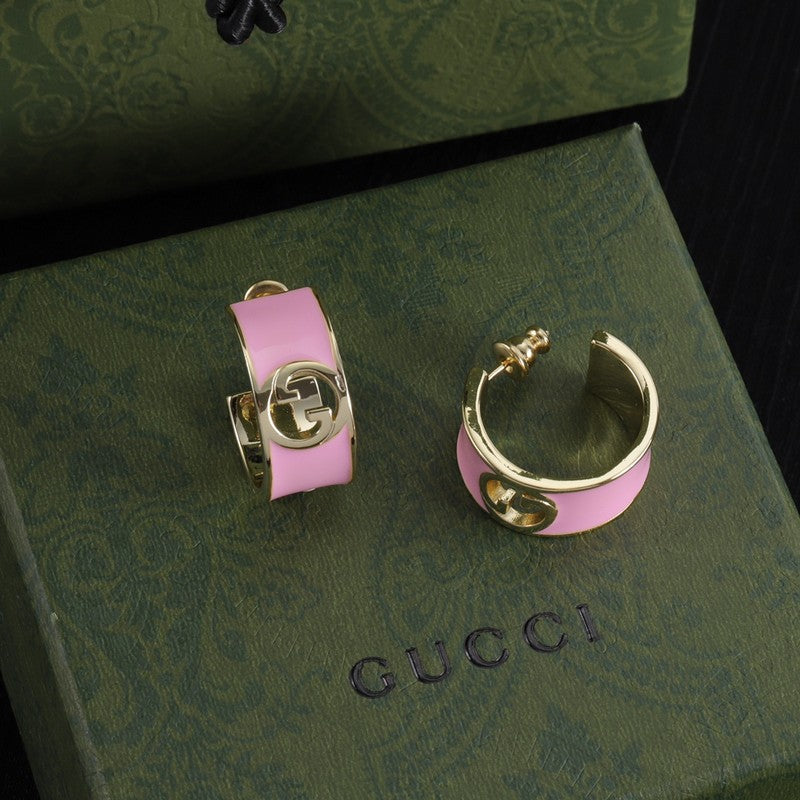 18K Gucci Color Enamel Earrings