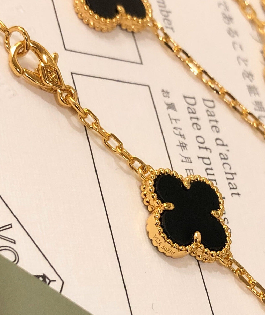 18K Van Cleef & Arpels Vintage Alhambra 20 Motifs Long Necklace
