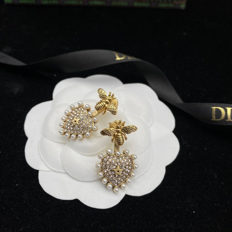 18K Dior Hear Bee Diamond Earrings