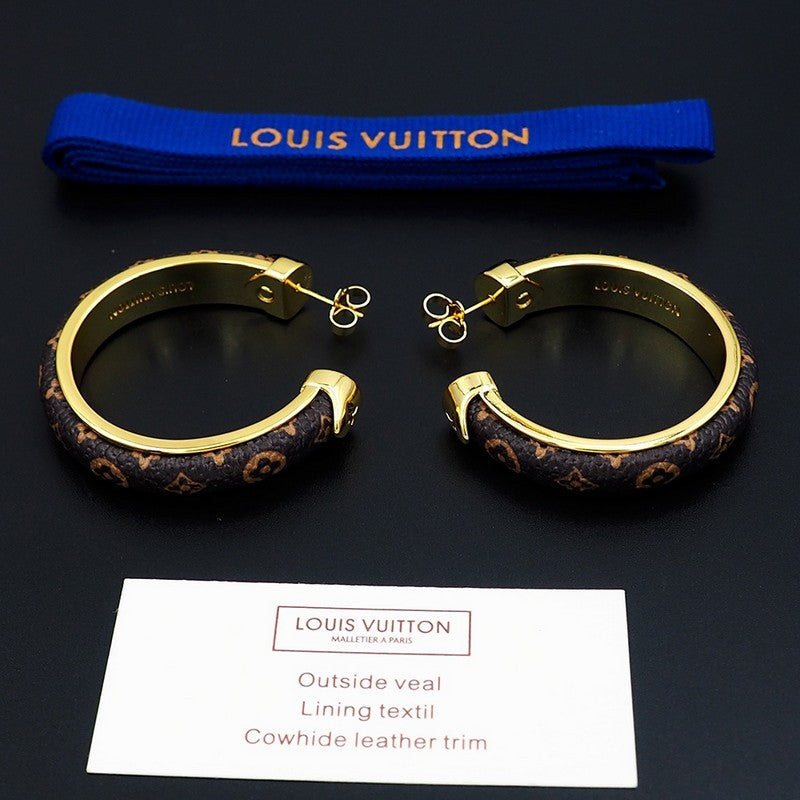 18K Louis Vuitton Monogram Hoop Earrings