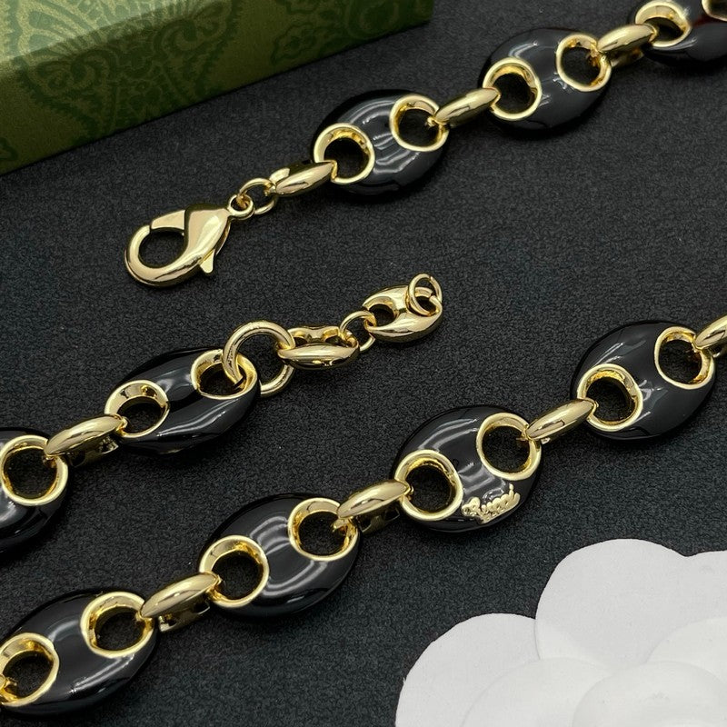 18K Gucci Interlocking G Brown Necklace